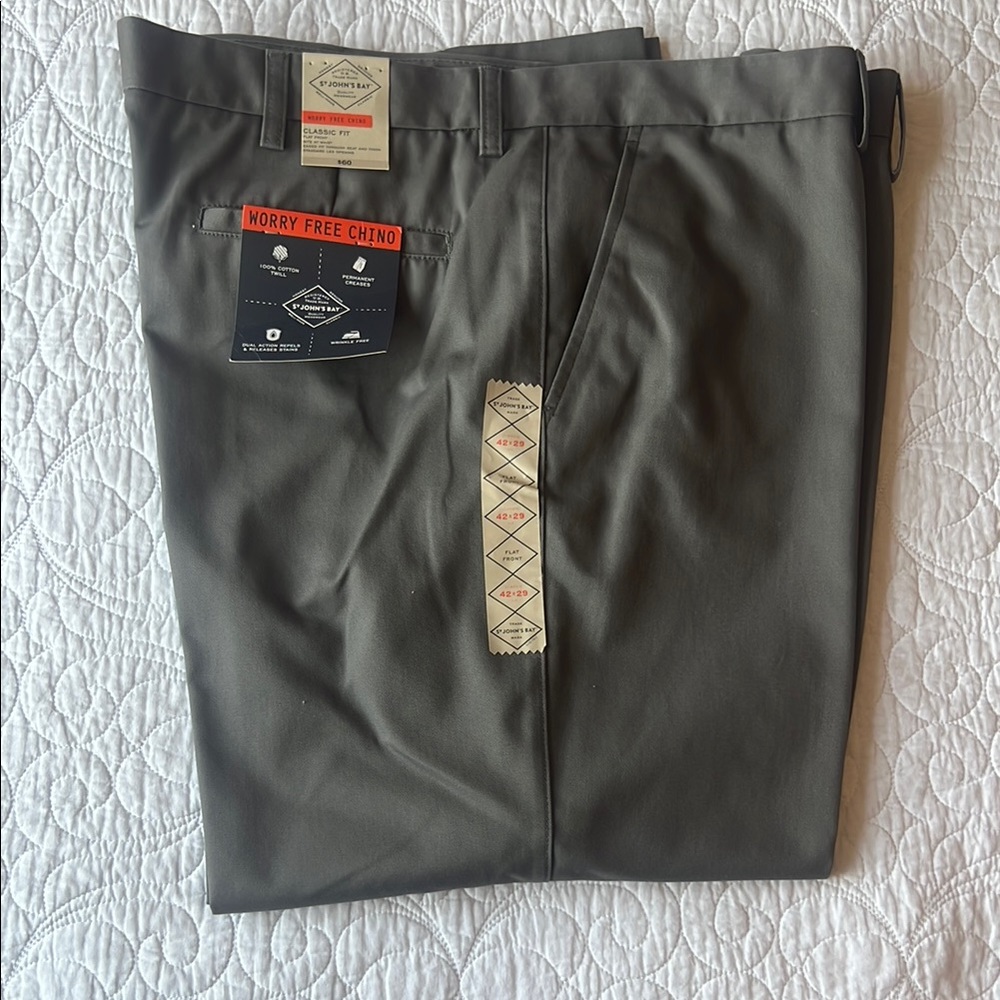 St. John's Bay Charcoal Worry-Free Chino Pants